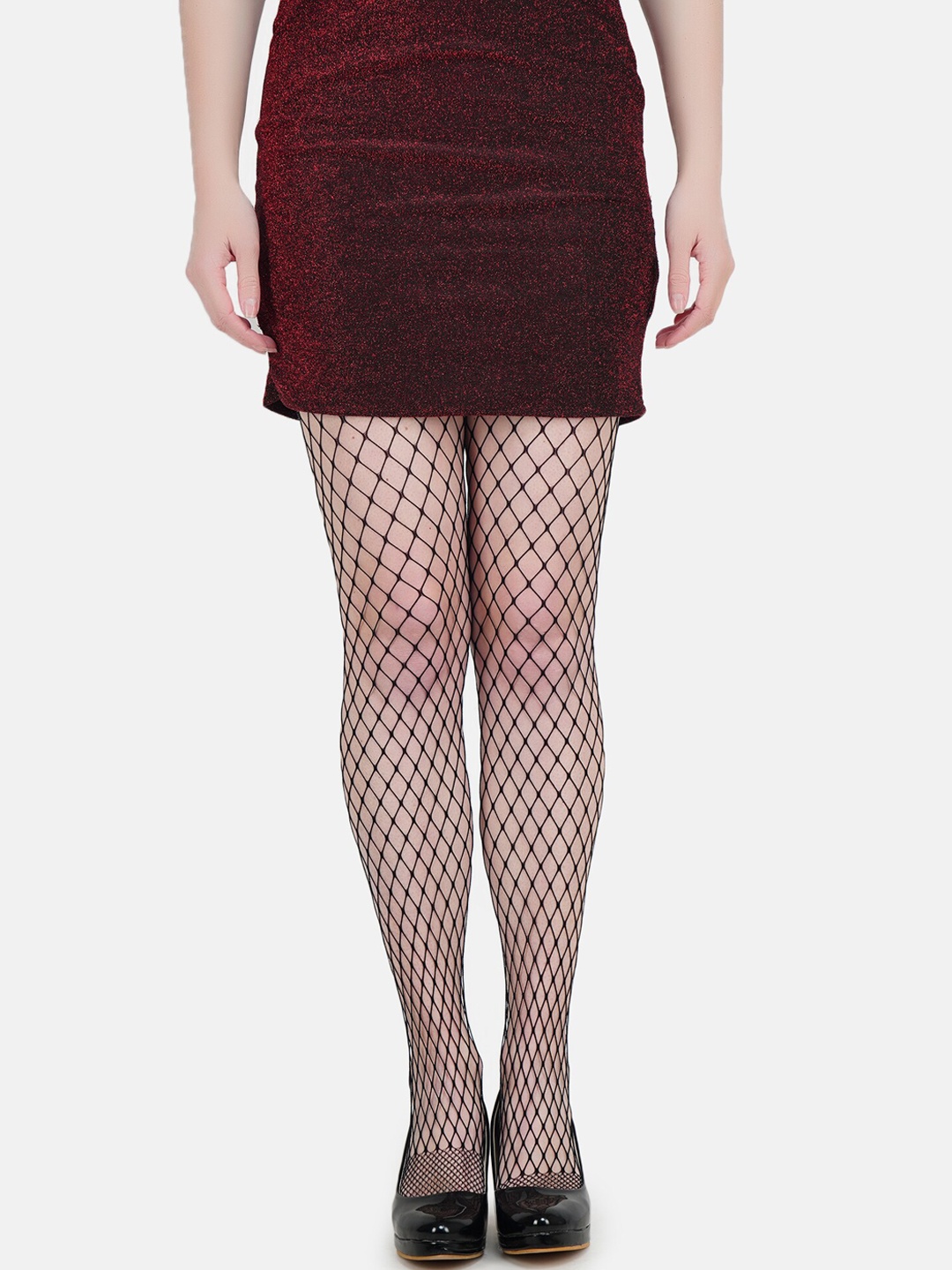 

Hill Islands Luxe Women Fishnet Patterned Big Mesh Pantyhose Stockings, Black