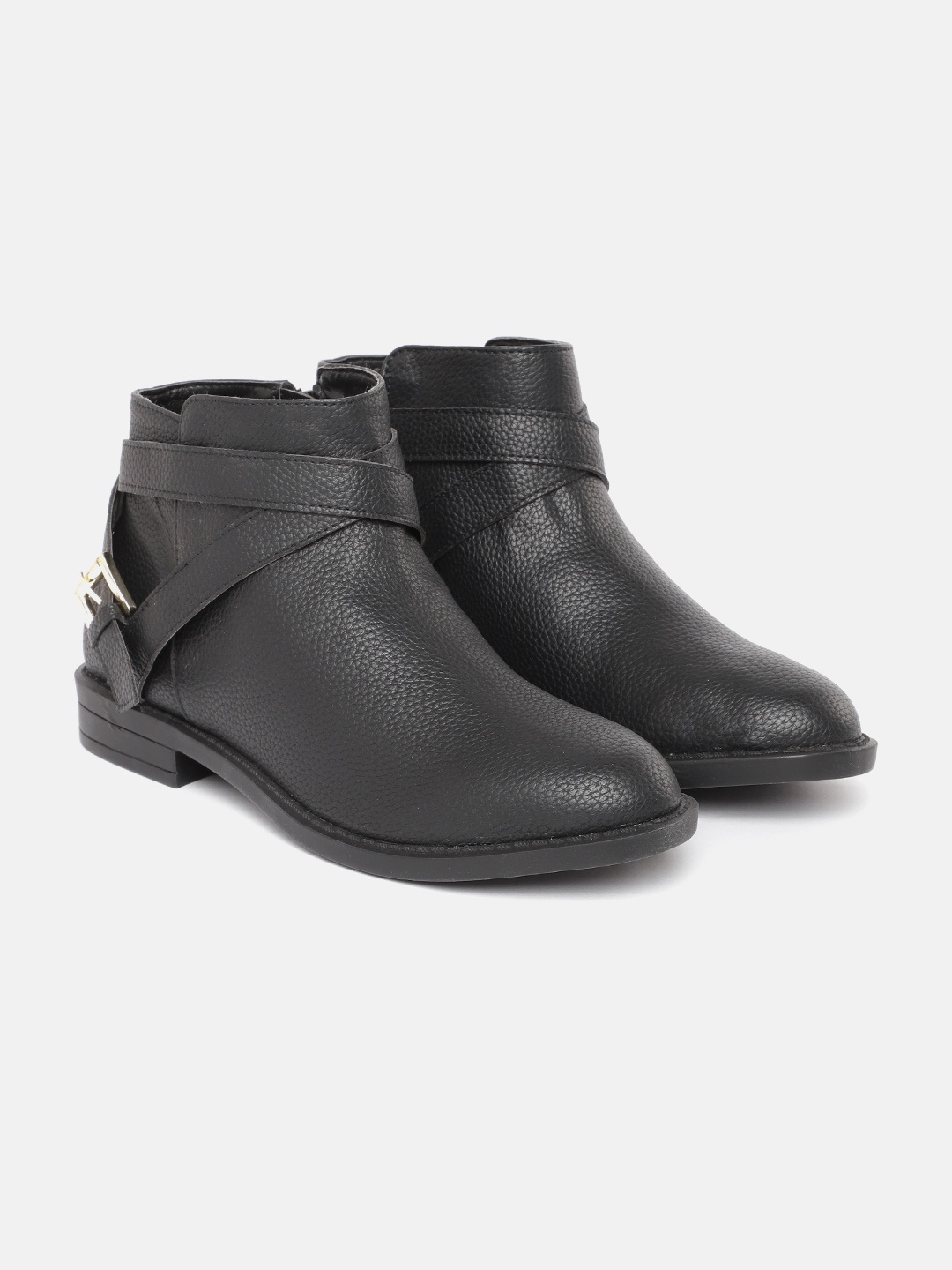 

Carlton London Women Black Solid Mid-Top Regular Boots