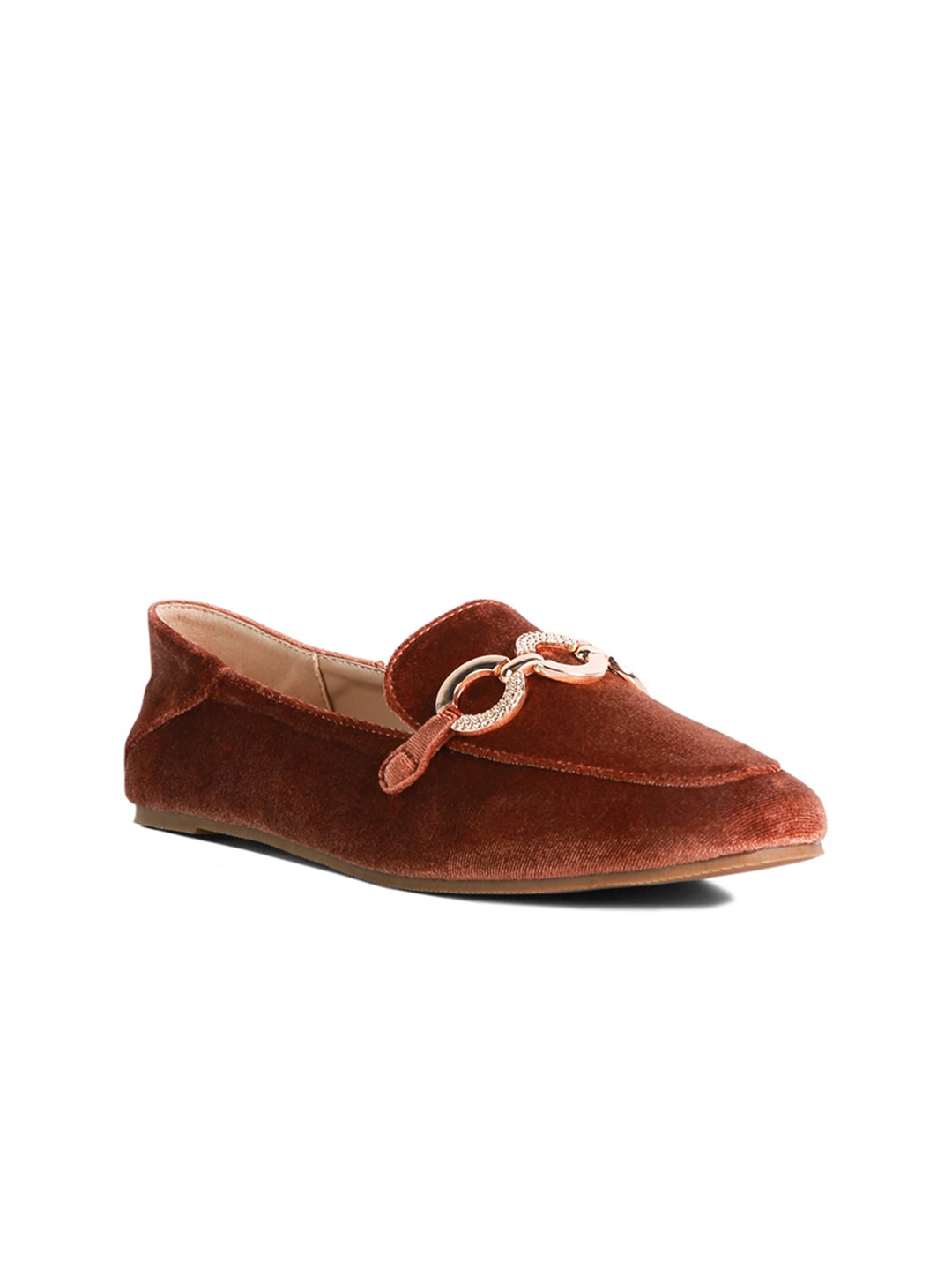 

London Rag Women Brown Velvet Loafers