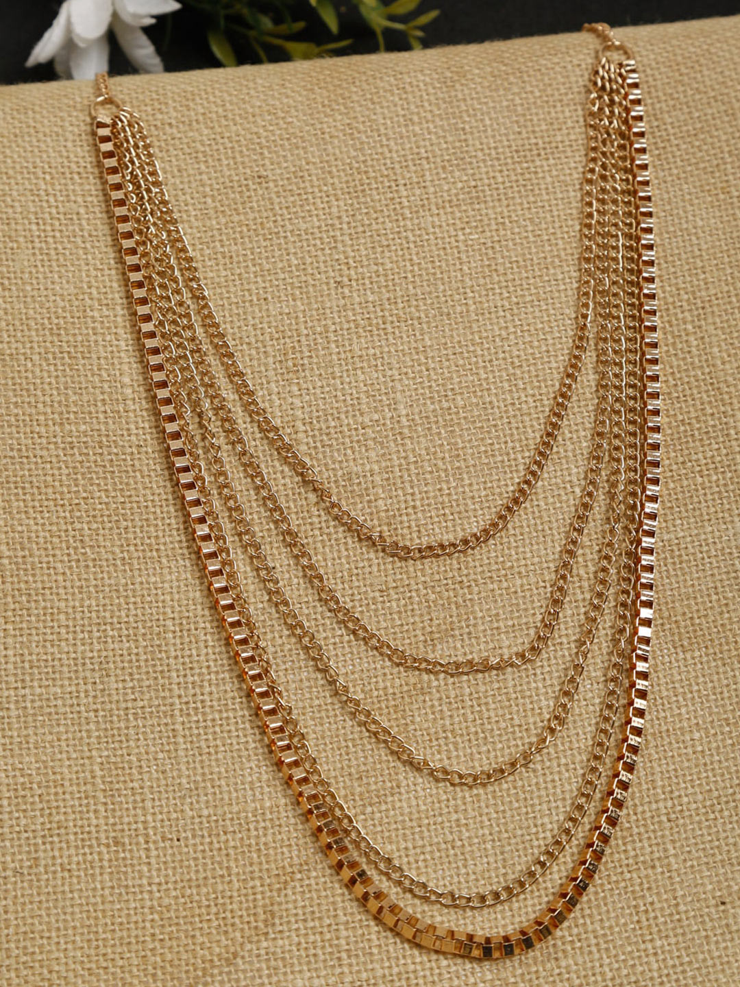 

Dhrohar Women Gold-Plated Tasseled Layered Chain
