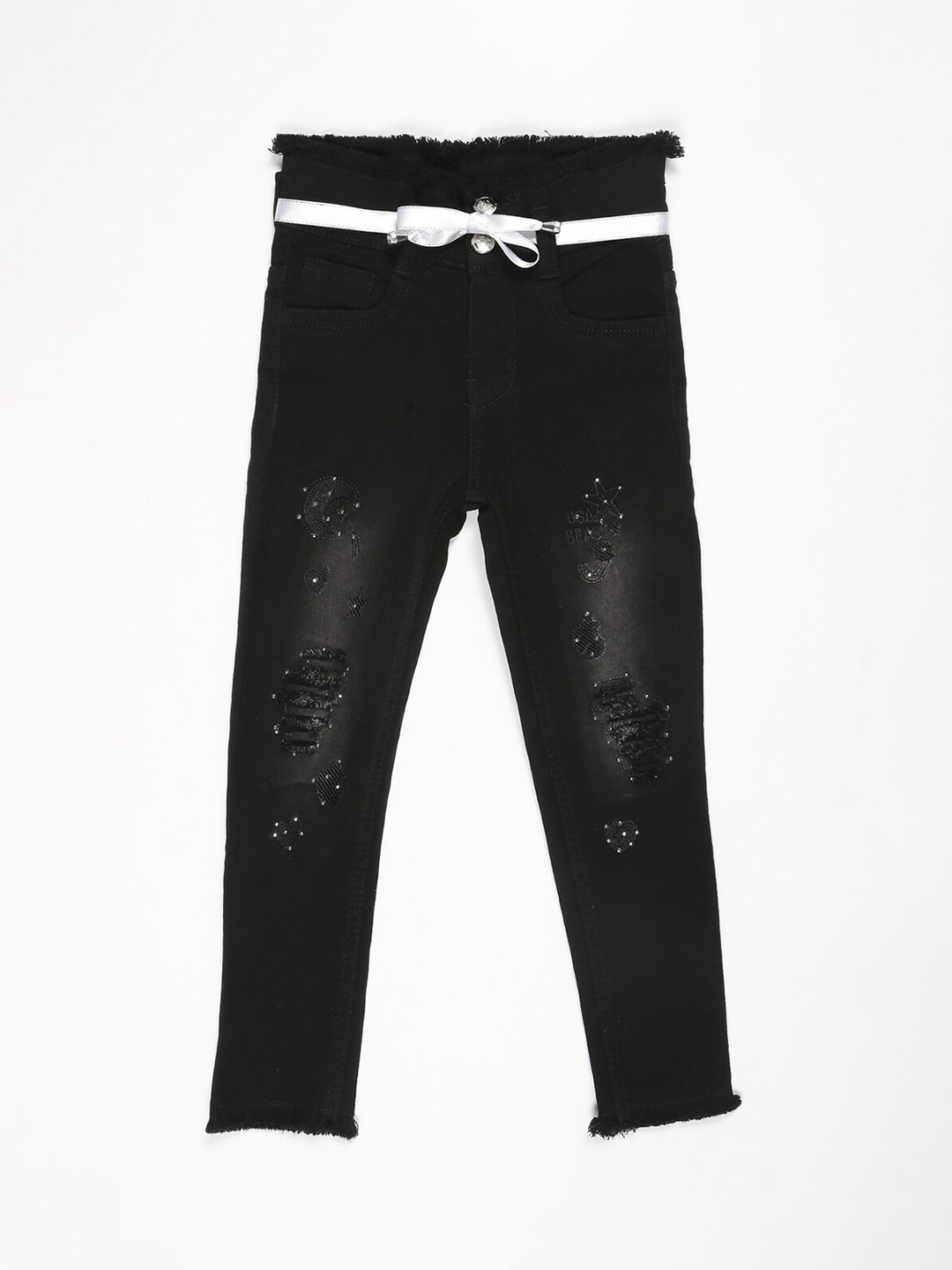 

V2 Value & Variety Girls Black Embroidered Jeans