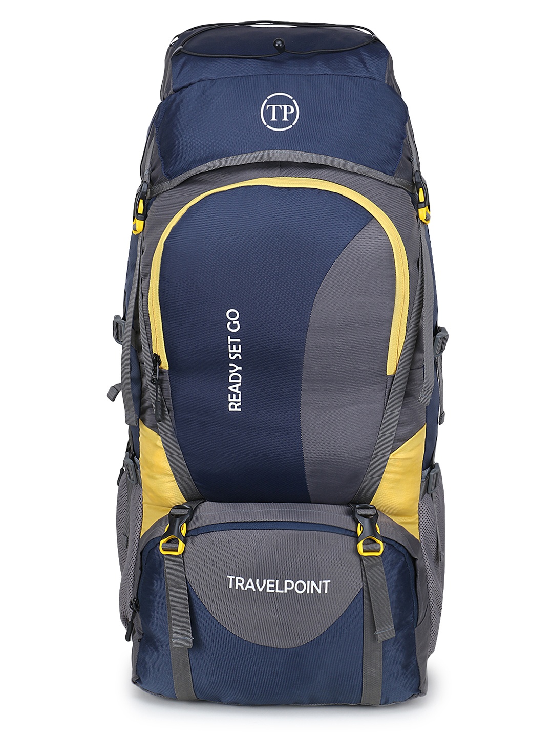 

TRAVEL POINT Navy Blue Colourblocked Waterproof Rucksacks