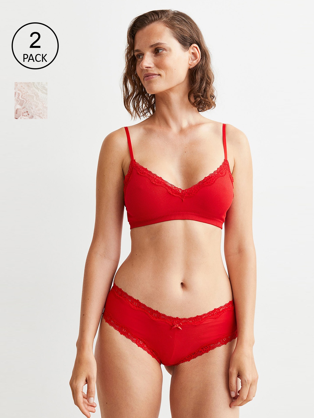 

H&M Women Red & Pink 2-Pack Hipster Briefs