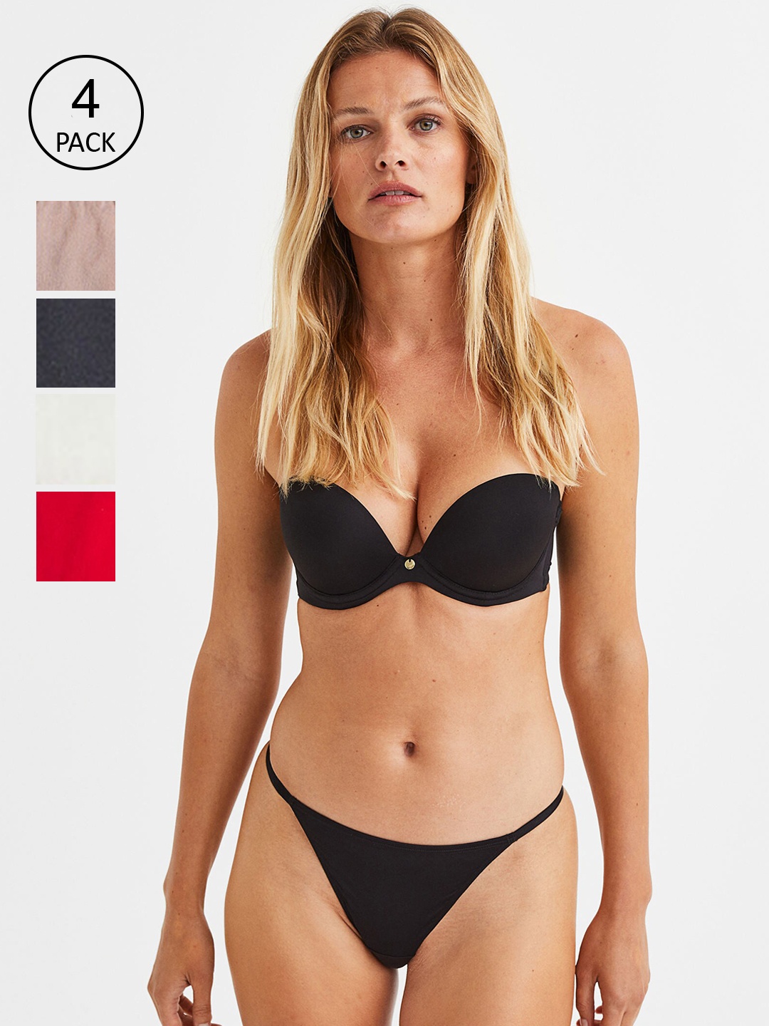 

H&M Women 5-Pack Jersey Thong Briefs, Black