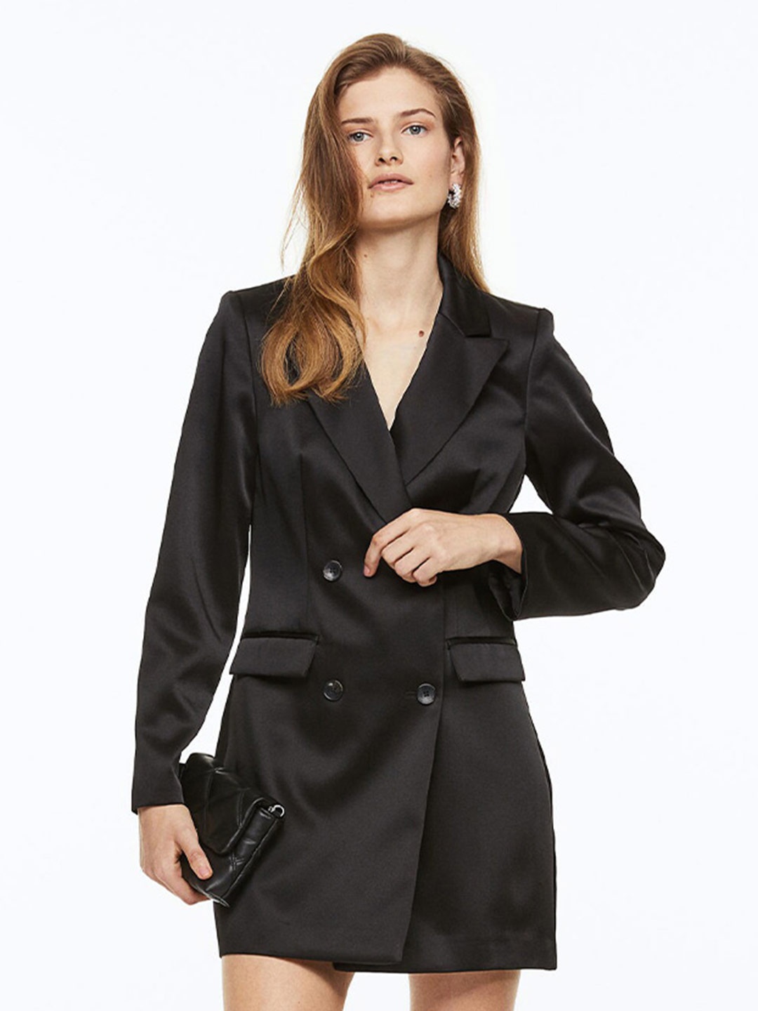 

H&M Woman Black Double-Breasted Blazer Dress