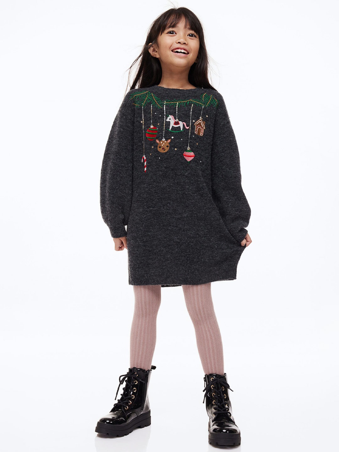 

H&M Kids Grey Girls Knitted Dress