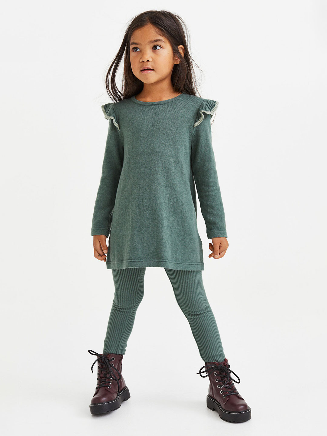 

H&M Girls 2-piece knitted set, Green