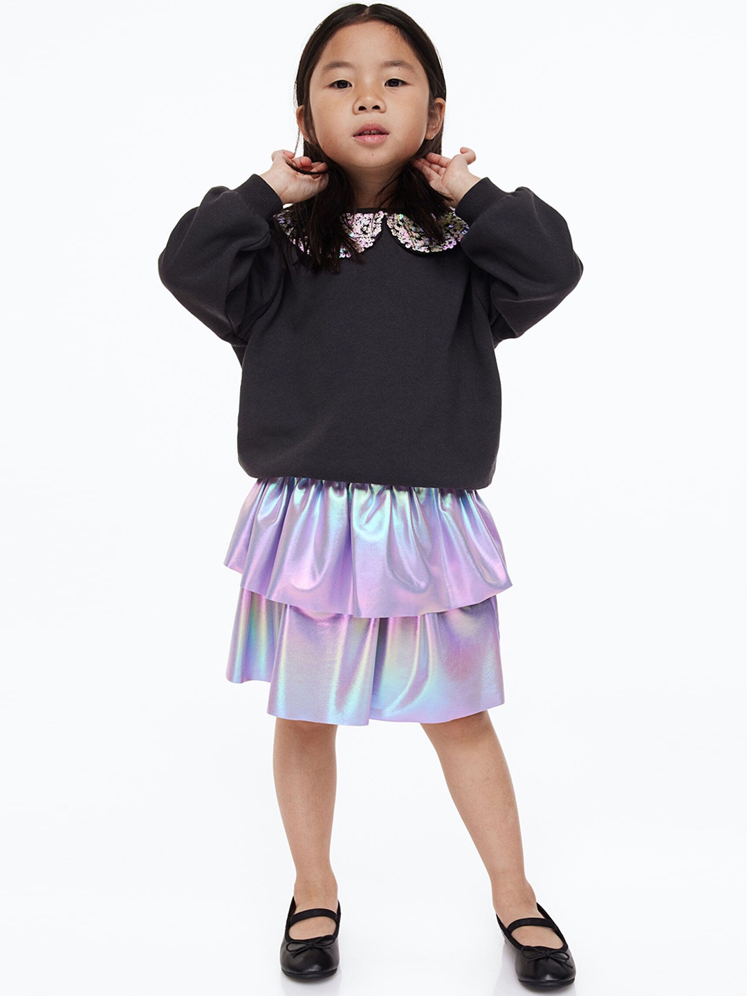 

H&M Girls Black & Silver 2-Piece Shimmering Set