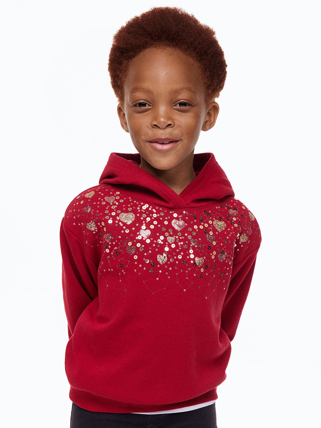 

H&M Girls Printed hoodie, Red