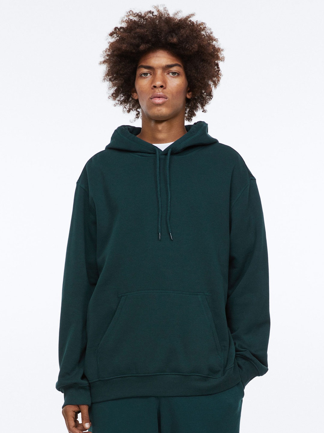 

H&M Men Relaxed Fit Hoodie, Green