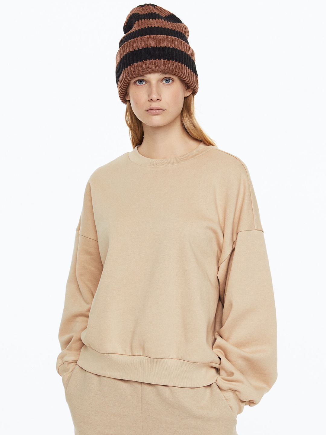 

H&M Woman Oversized sweatshirt, Beige