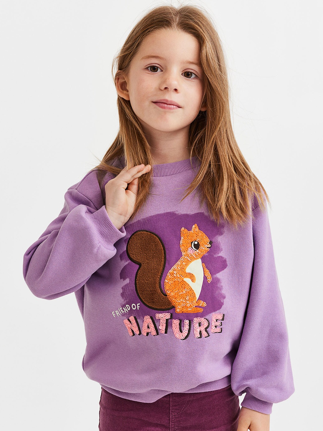 

H&M Girls Purple Oversized Sweatshirt