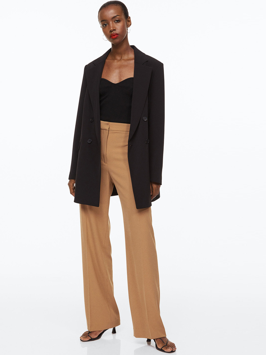

H&M Women Beige Wide Trousers
