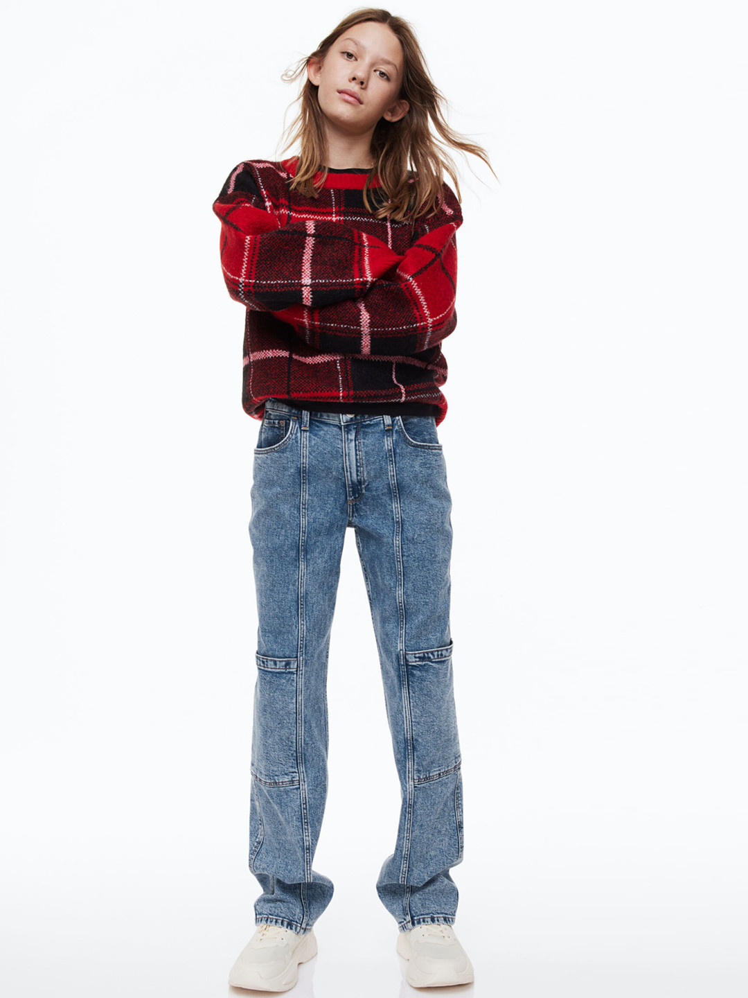 

H&M Girls Blue Straight Fit Low Jeans
