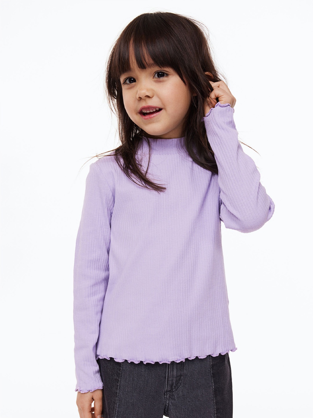 

H&M Girls Purple Jersey Turtleneck Top