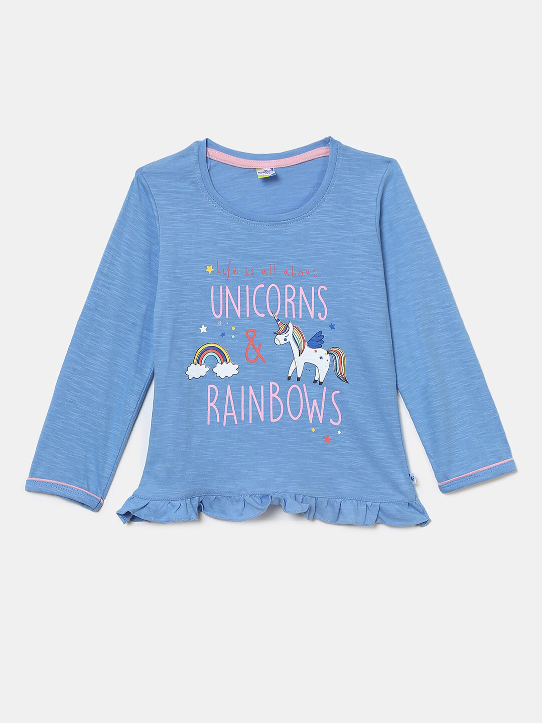 

V-Mart Kids Blue Printed Cotton T-shirt