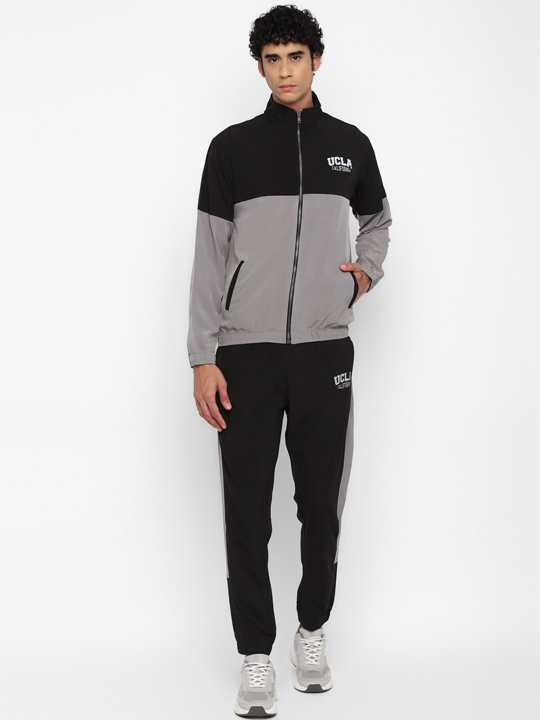 

UCLA Men Black & Grey ColourBlocked Tracksuits