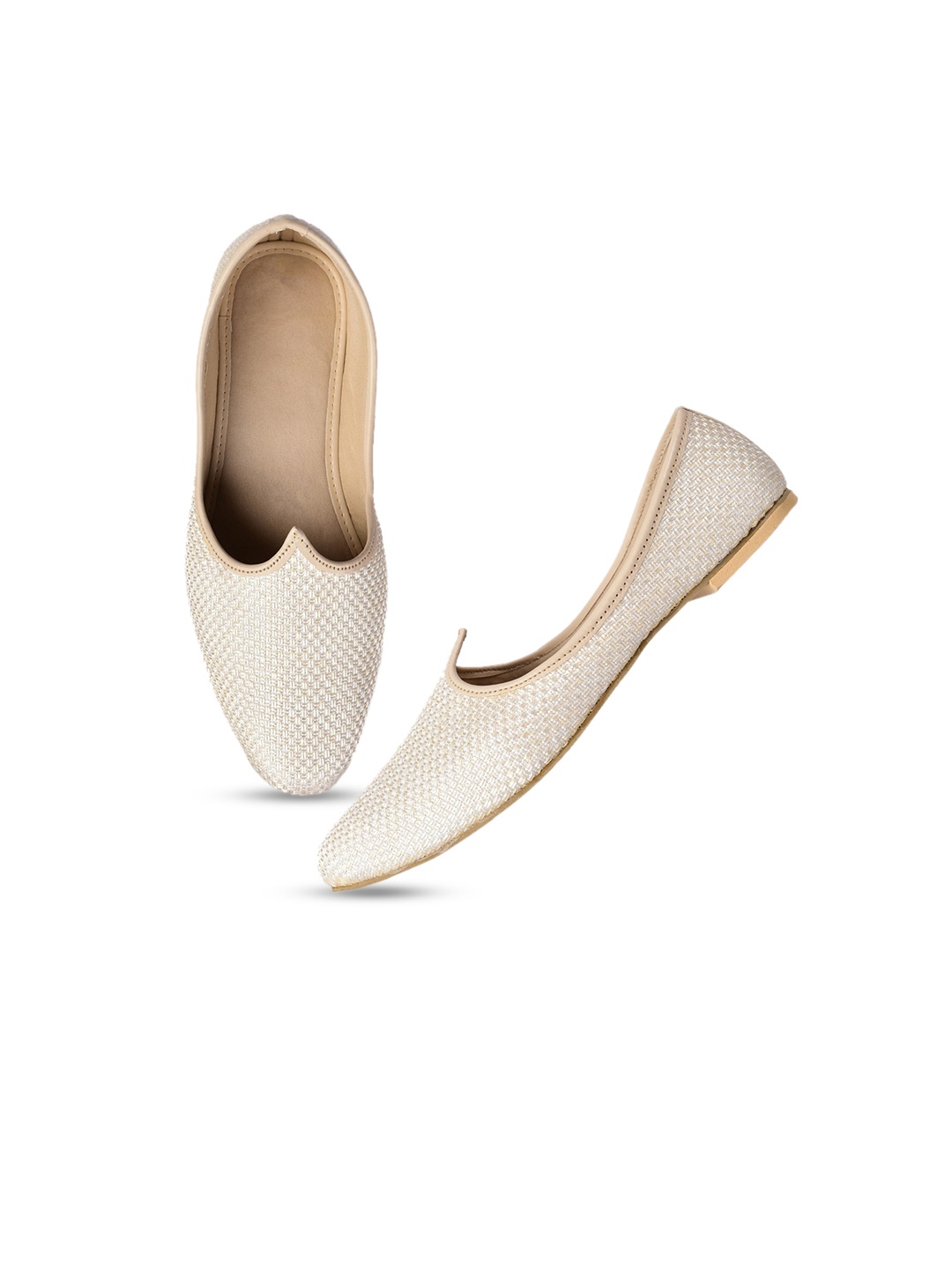 

Aristitch Men Off White Woven Design Mojaris