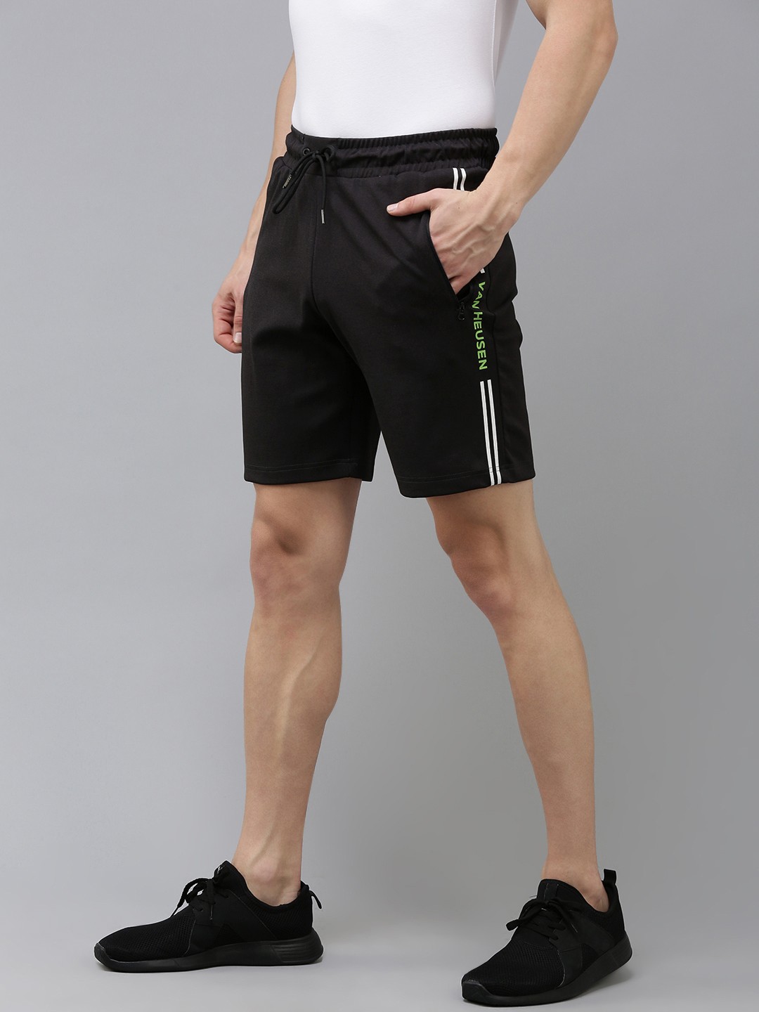 

Van Heusen Men Training or Gym Sports Shorts, Black