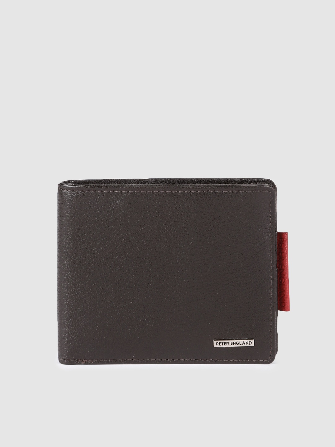 

Peter England Men Black Solid Two Fold Wallet