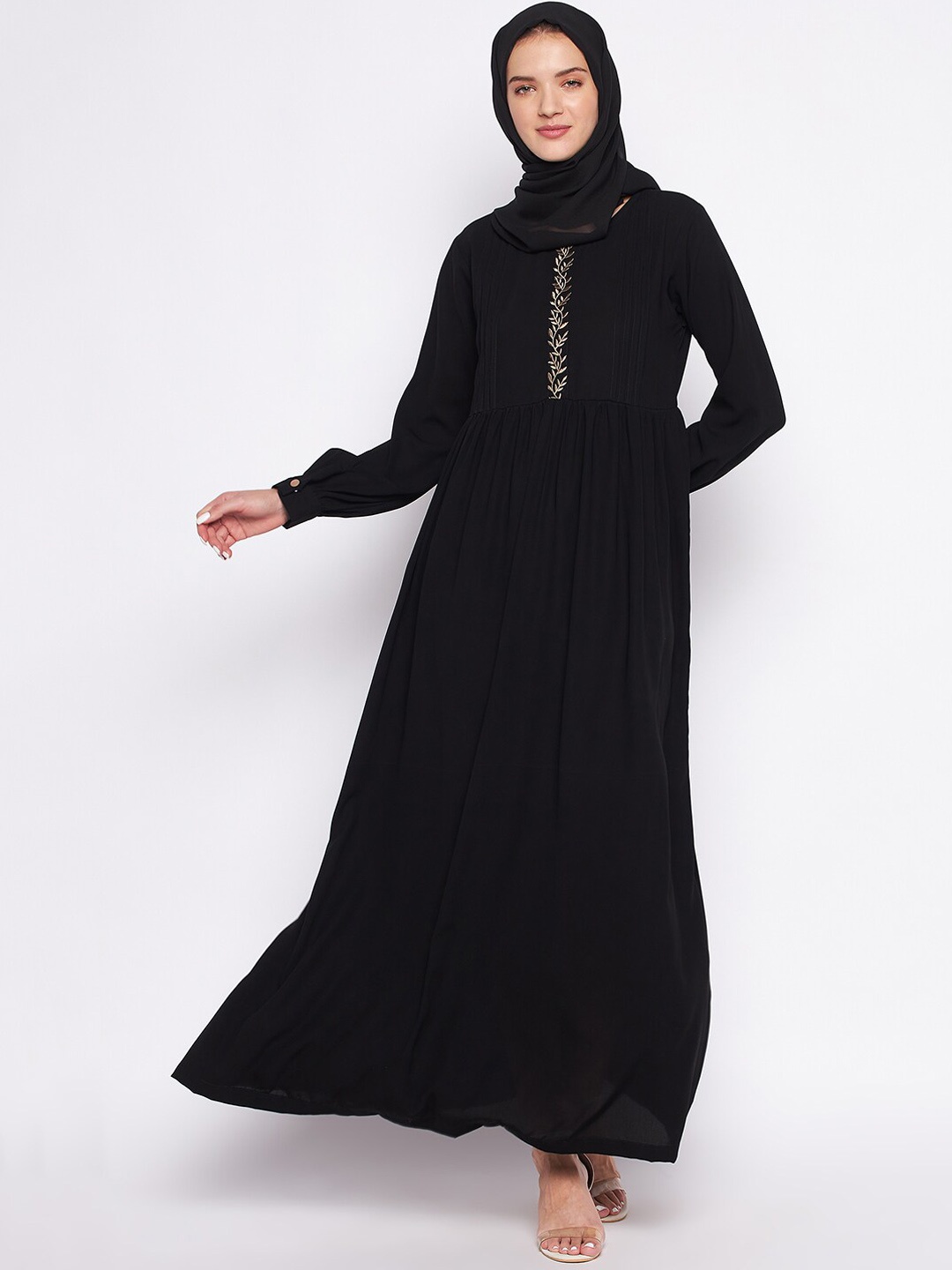 

NABIA Women Black Solid Abaya Burqa