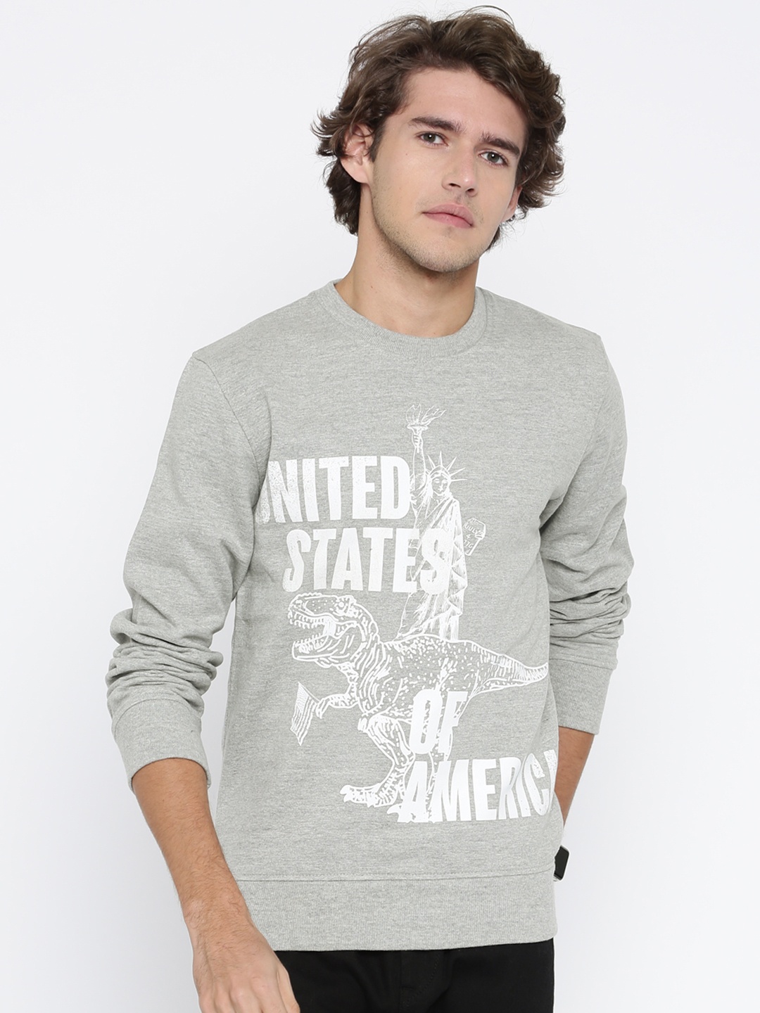 

Celio Men Grey Printed Sweatshirt