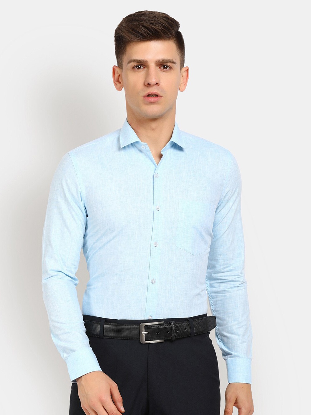 

J White by Vmart Men Blue Classic Cotton Formal Shirt