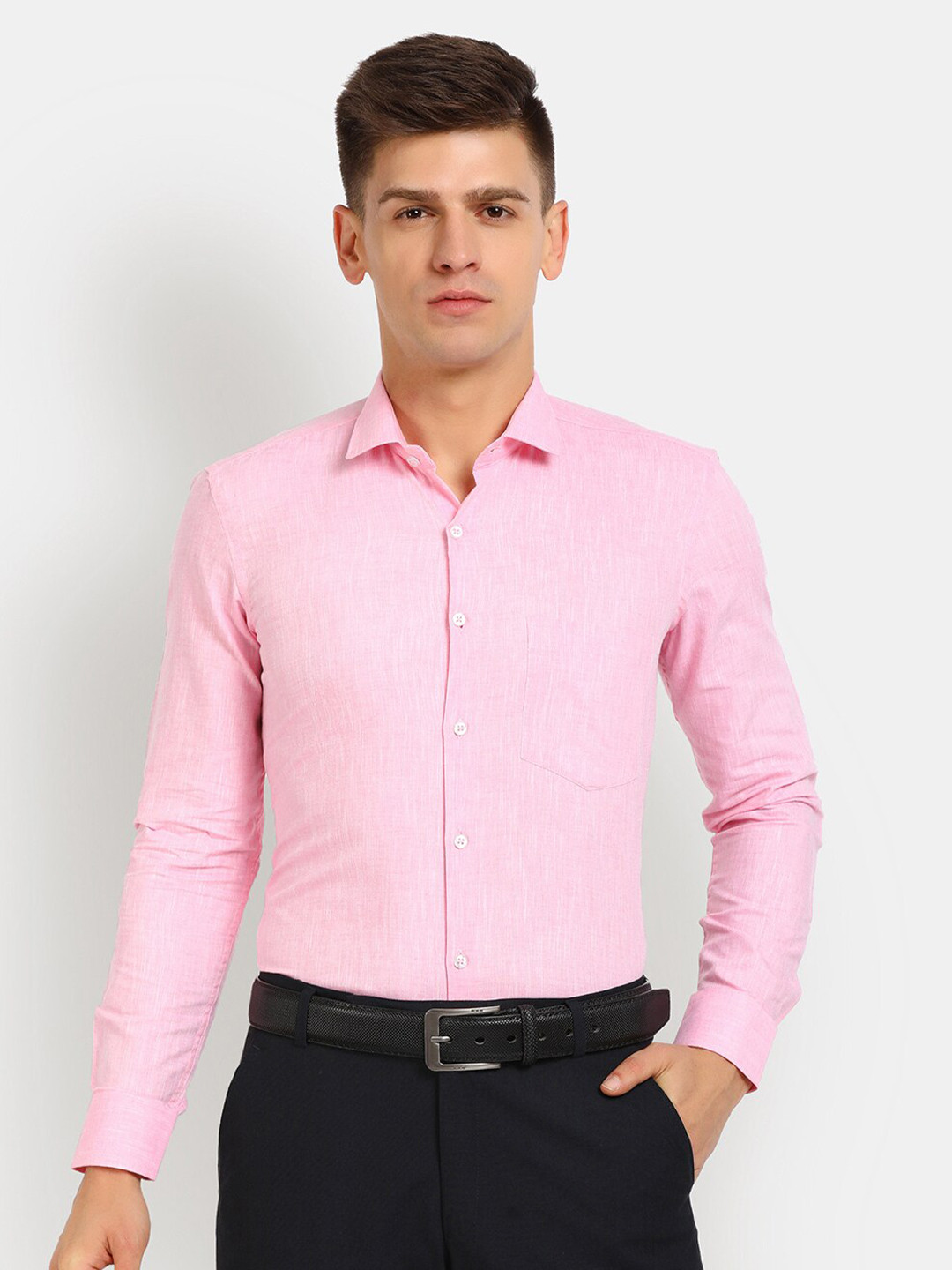 

J White by Vmart Men Pink Classic Cotton Formal Shirt