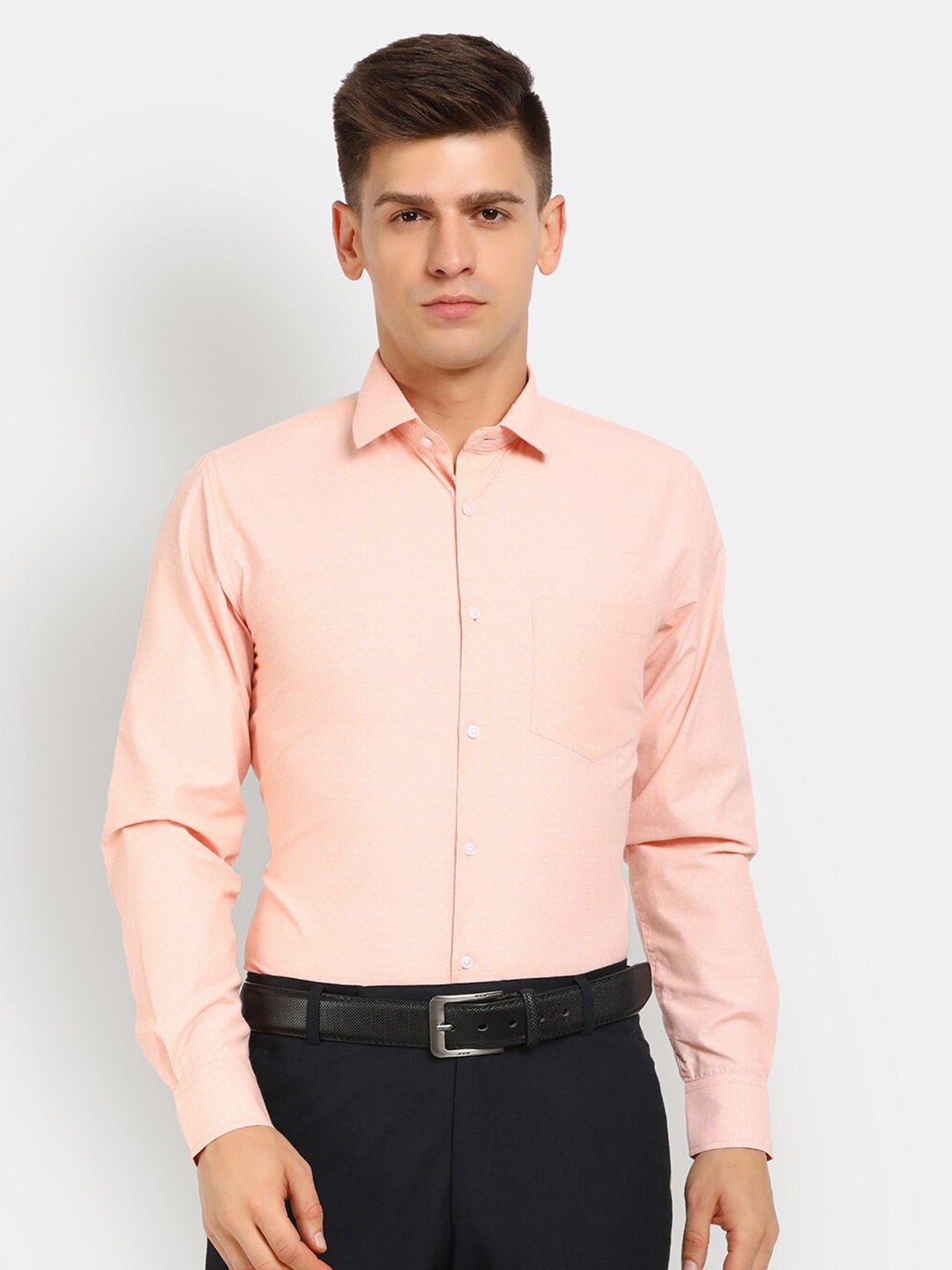 

J White by Vmart Men Orange Classic Cotton Formal Shirt