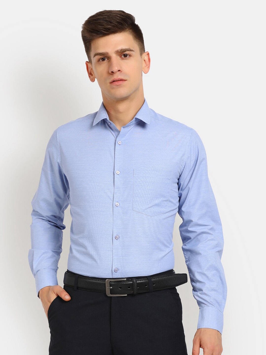 

J White by Vmart Men Blue Classic Formal Shirt