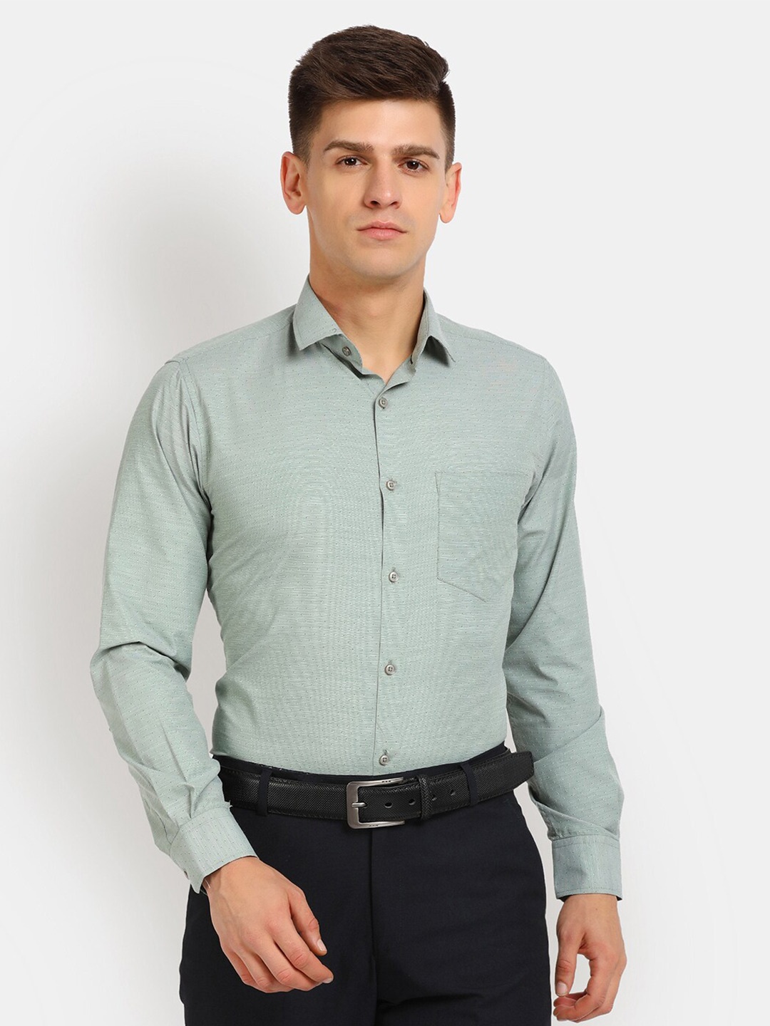 

J White by Vmart Men Olive Green Classic Cotton Formal Shirt