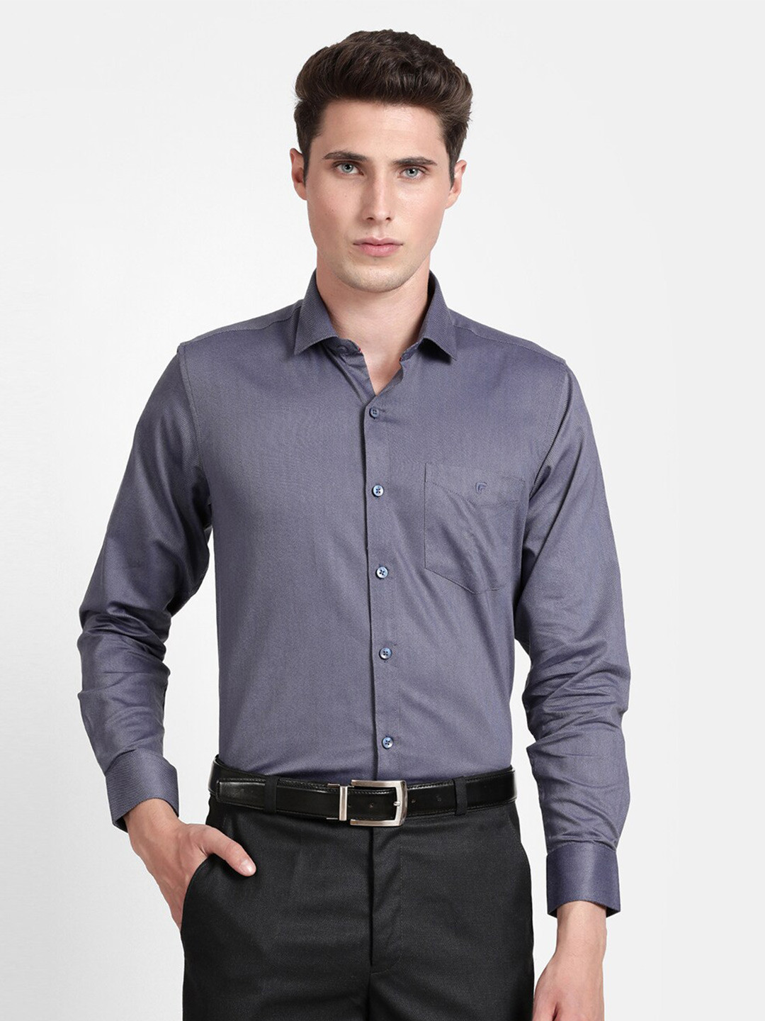 

V-Mart Men Blue Classic Formal Cotton Shirt
