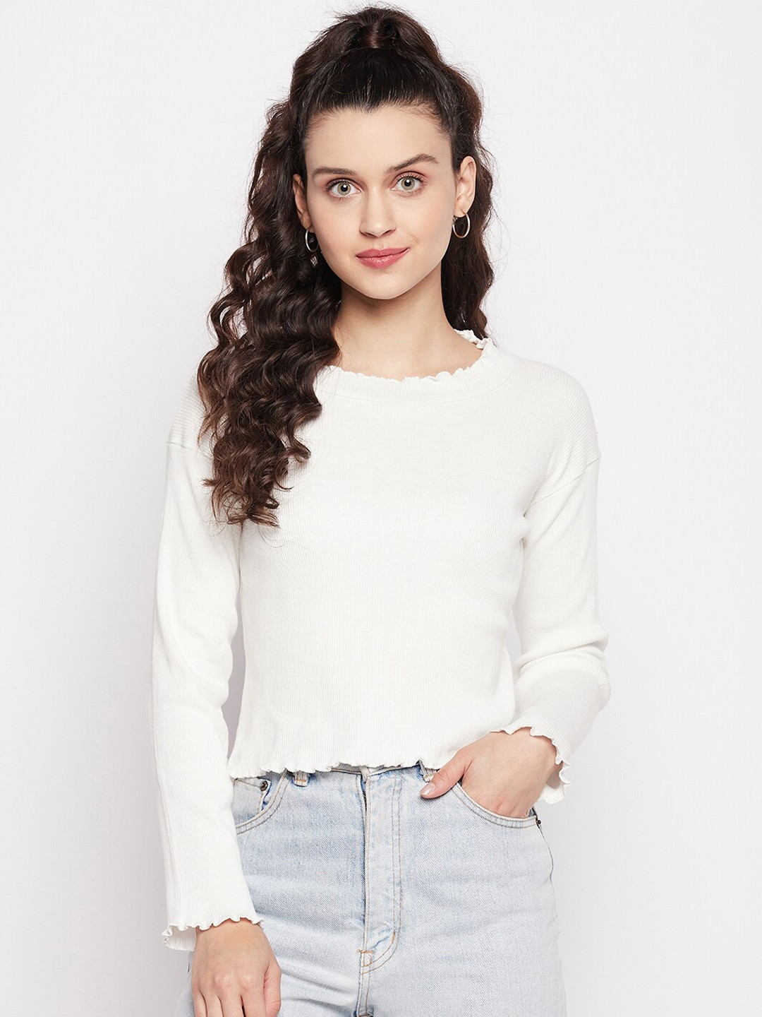 

ALIZA Women White Solid Top