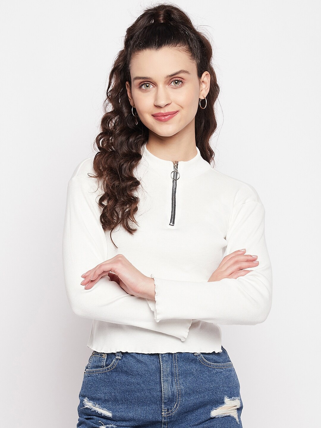 

ALIZA Women White Solid Top