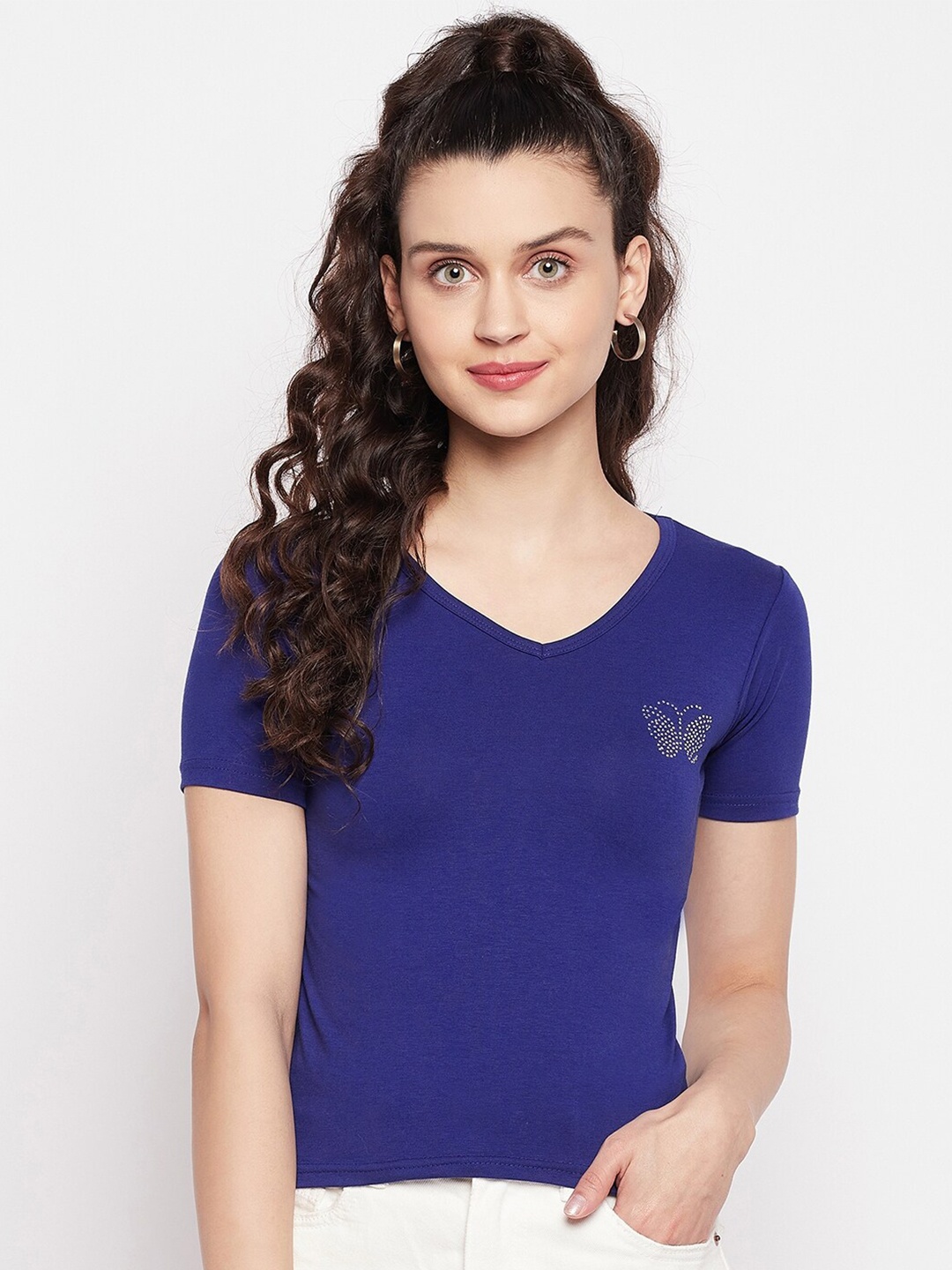 

ALIZA Women Blue Solid Top