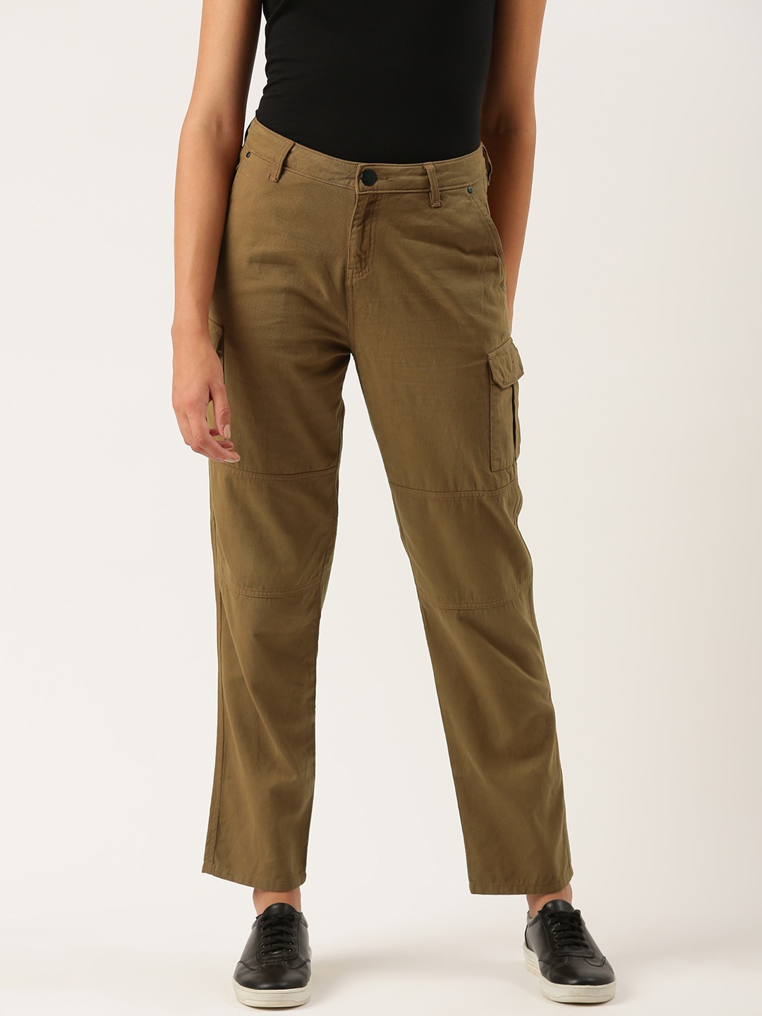 

IVOC Women Mid Rise Slim Fit Cargo, Brown