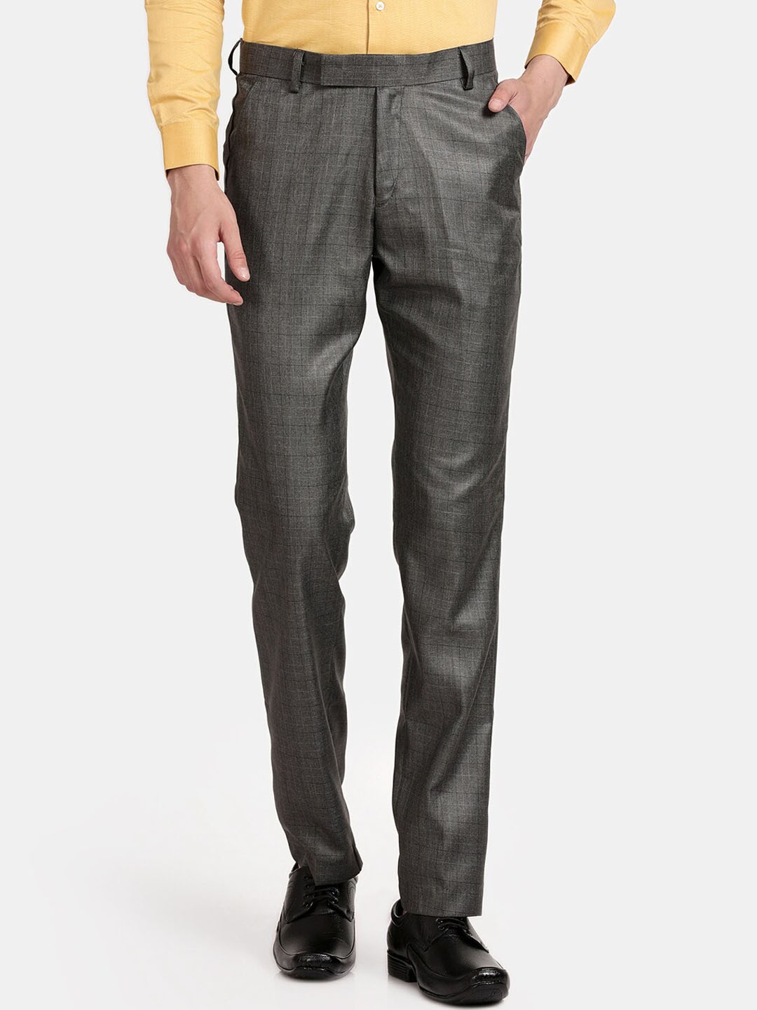 

J White by Vmart Men Grey Easy Wash Formal Trouser