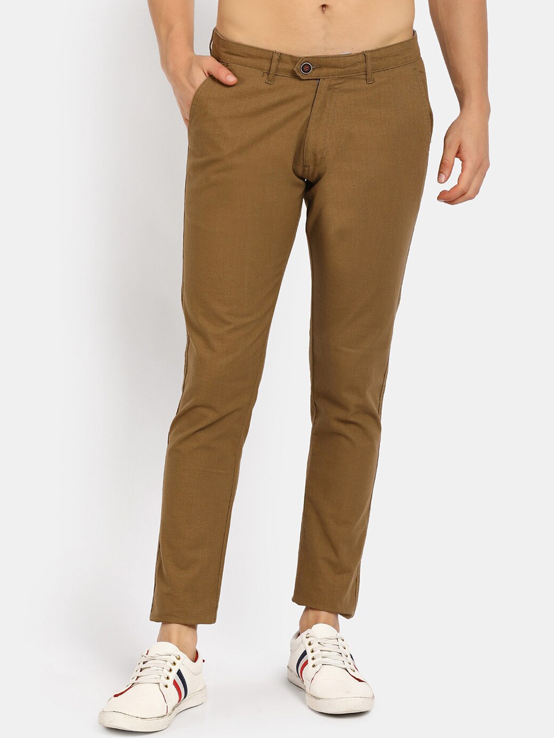 

V-Mart Men Brown Easy Wash Cotton Trousers