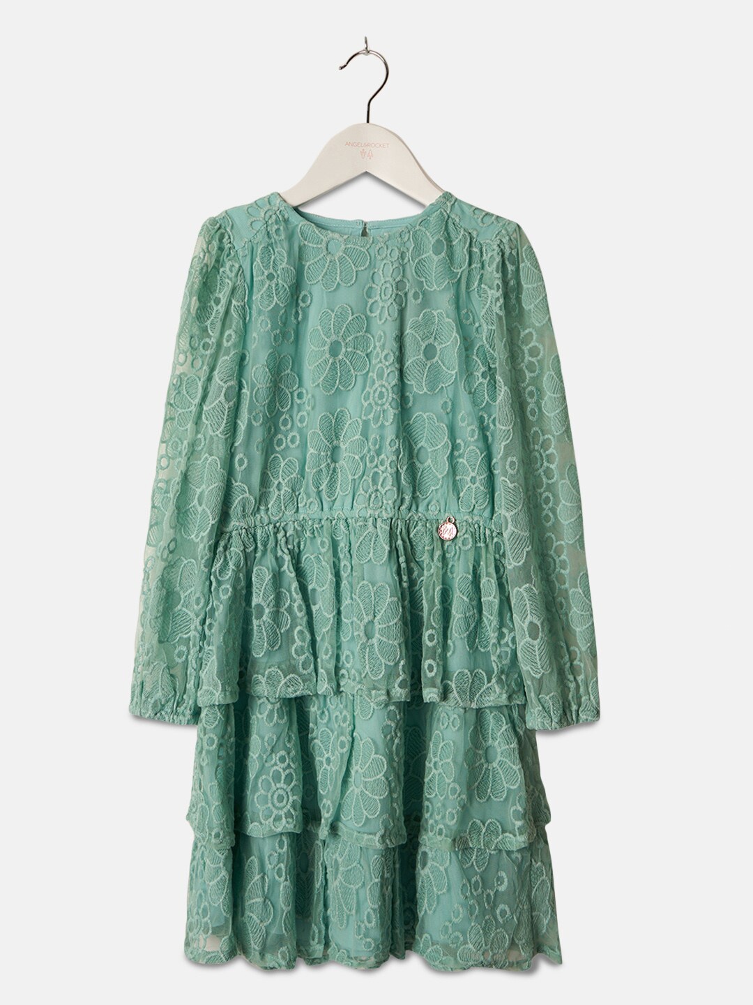 

Angel & Rocket Girls Self Design Dress, Green