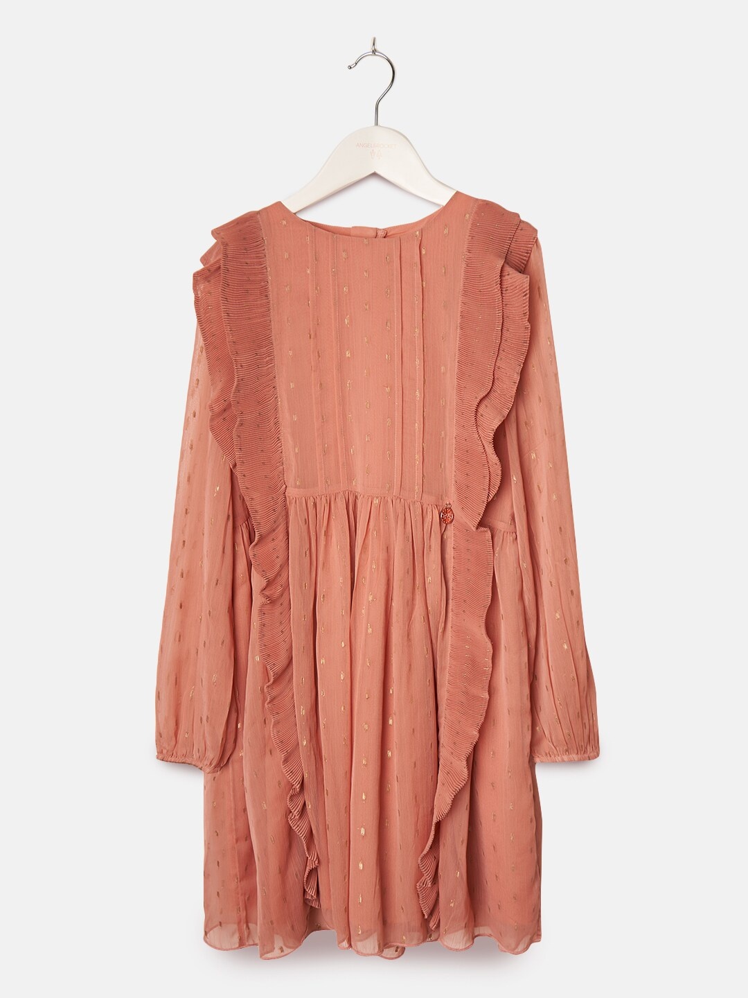 

Angel & Rocket Girls Geometric Printed Dress, Peach