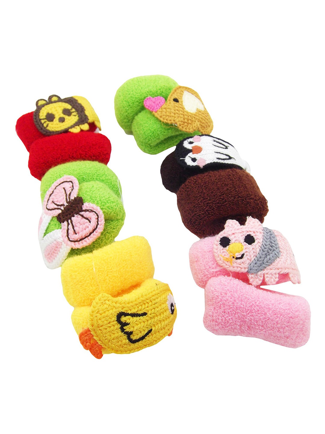 

FEMMIBELLA Women Yellow & Pink Set of 12 Ponytail Holders