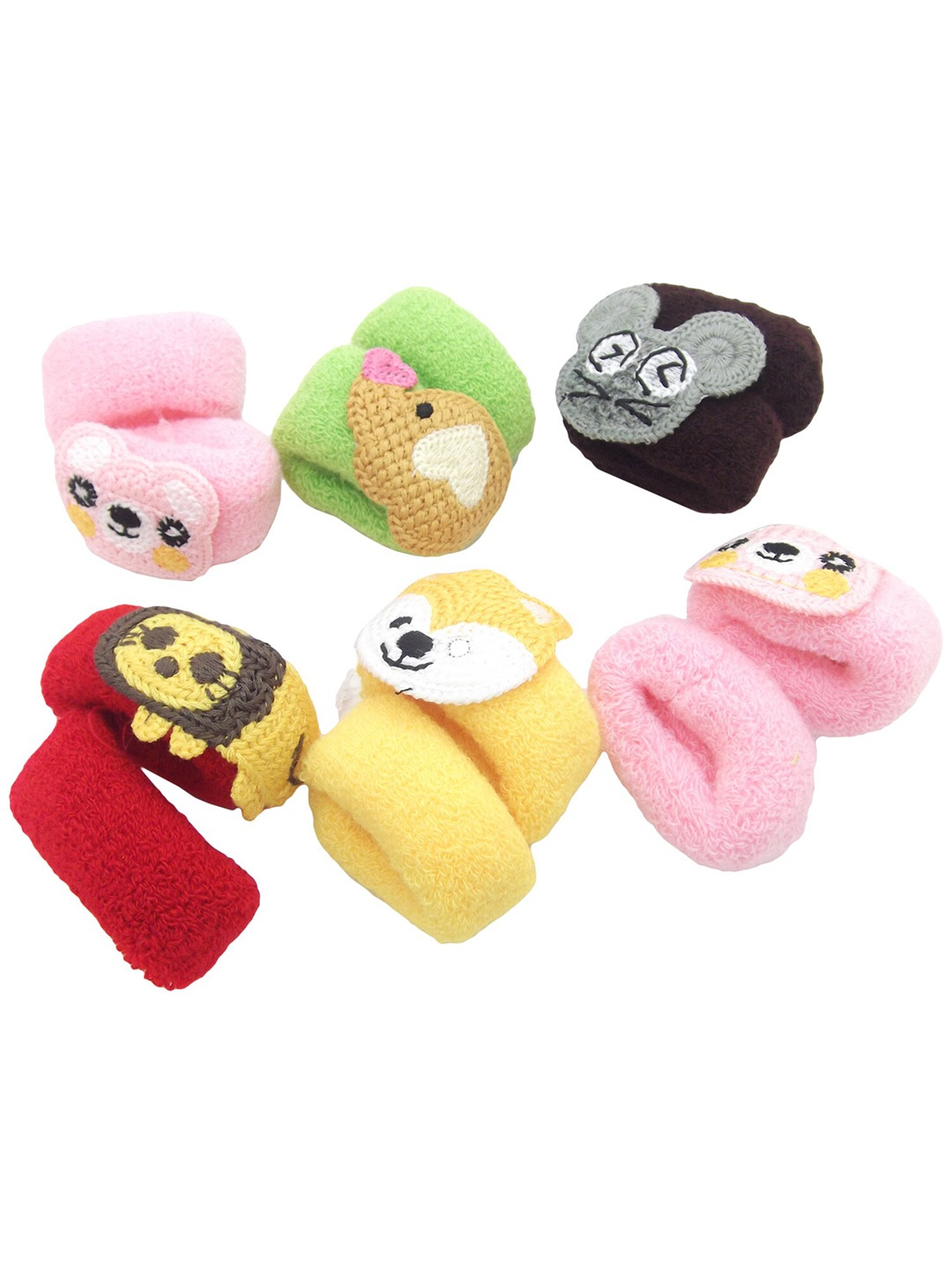 

FEMMIBELLA Women Red & Pink Set Of 12 Ponytail Holders