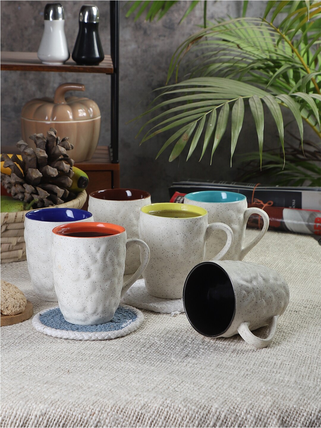 

CDI White Set Of 6 Dishwasher & Microwave Safe Ceramic Mugs 250 ml Each