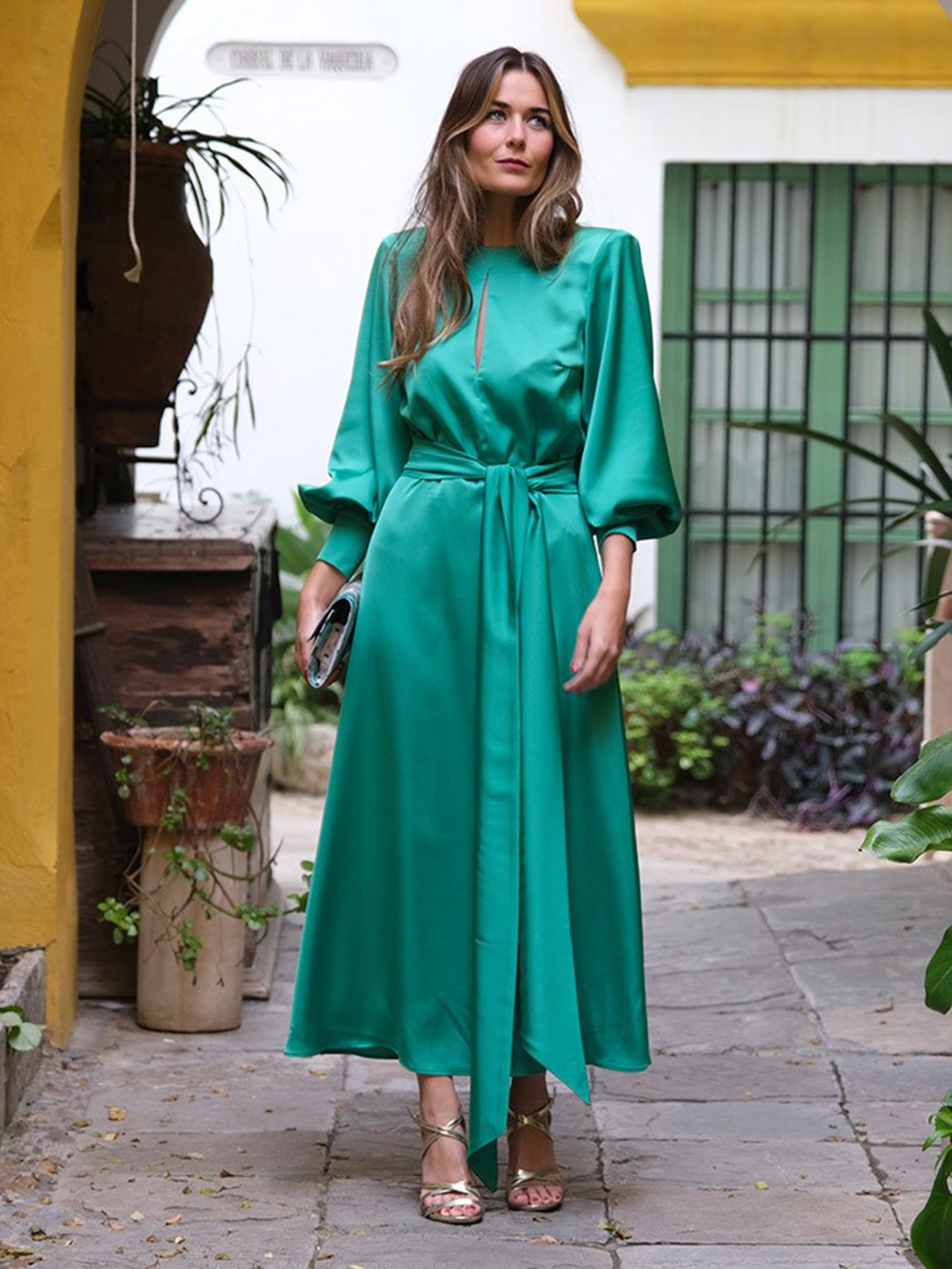 

KHUSHBOO AND PANKAJ Green Satin Maxi Dress
