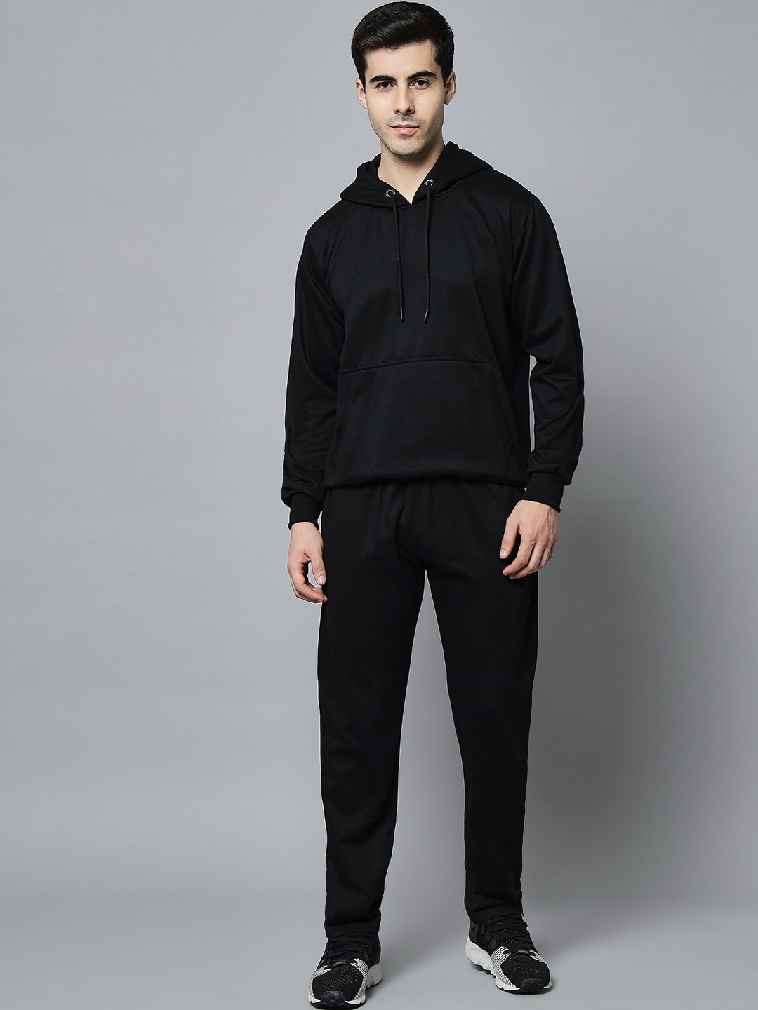 

GRIFFEL Men Black Solid Tracksuit