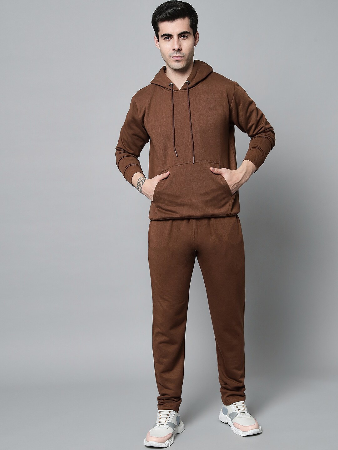 

GRIFFEL Men Coffee Brown Solid Tracksuits