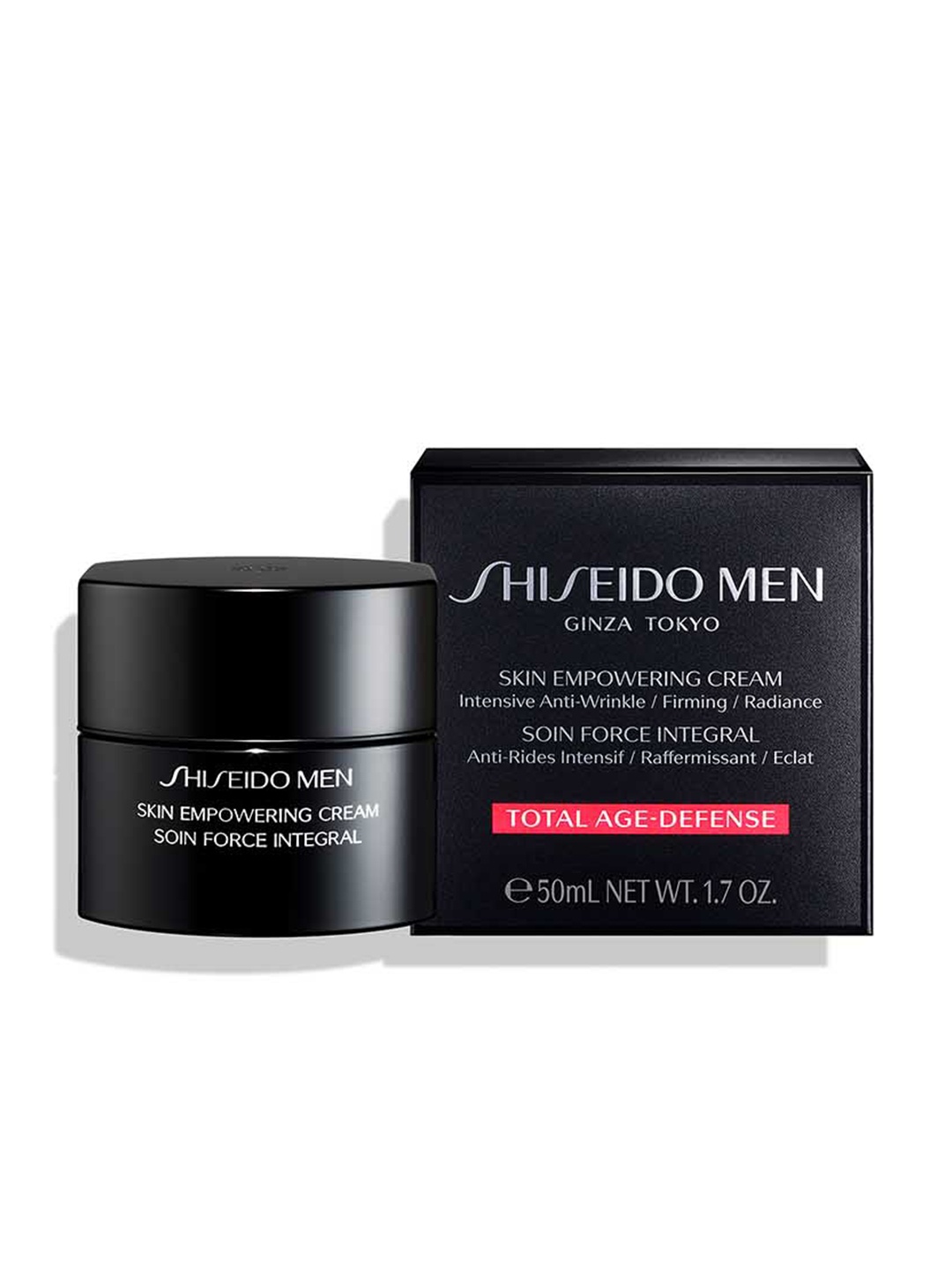 

SHISEIDO Men Total Age-Defense Skin Empowering Cream with Vitamin E - 50ml, Black