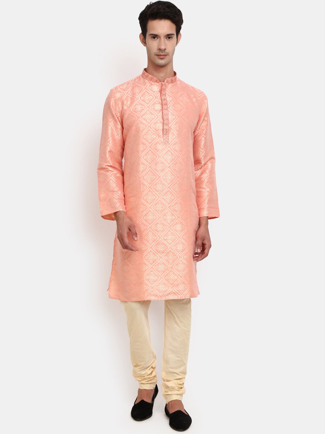 

V-Mart Men Ethnic Motifs Kurta with Churidar, Pink