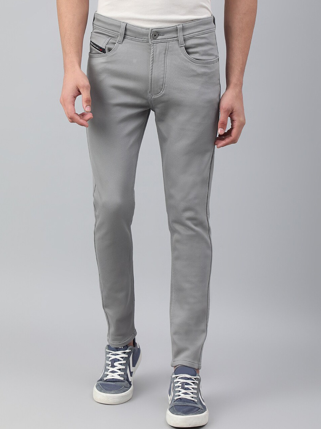 

Code 61 Men Grey Skinny Fit Low-Rise Cotton Stretchable Jeans