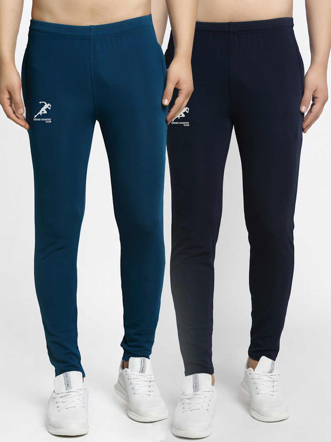 

GRACIT Men Pack Of 2 Solid Track Pants, Blue